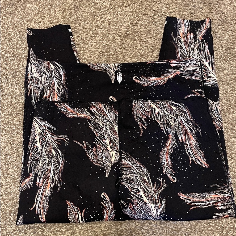 Free People fp movement Black Leggings with Feather Print - Picture 6 of 6